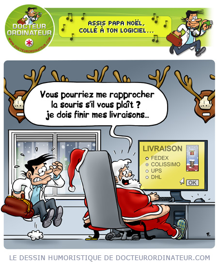 Assis Papa Noël, collé à ton logiciel...