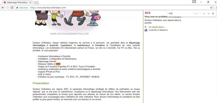 Comment rechercher un mot sur une page web ?