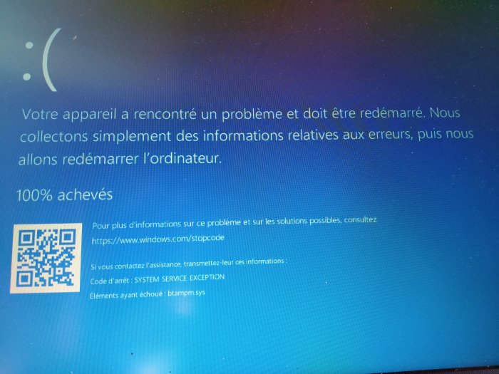Mon ordinateur affiche un écran bleu que faire ?